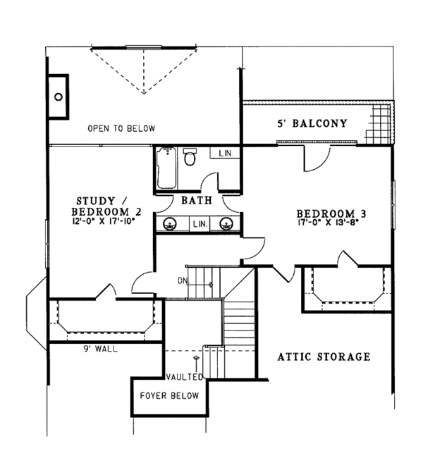 Dream House Plan - Country Floor Plan - Upper Floor Plan #17-2689