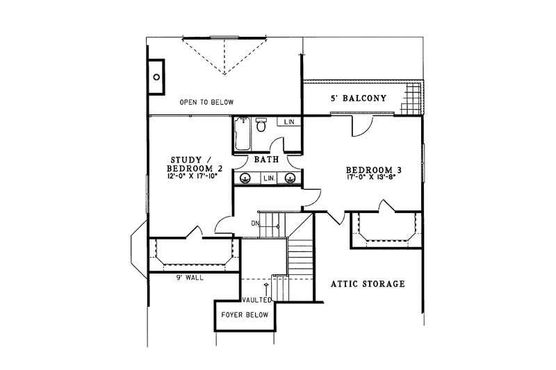Home Plan - Floor Plan - Upper Floor for Country House Plan #17-2689 - 3 bed, 2.5 bath