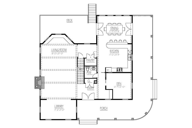 Dream House Plan - Floor Plan - Main Floor for Colonial House Plan #1061-6 - 3 bed, 3 bath