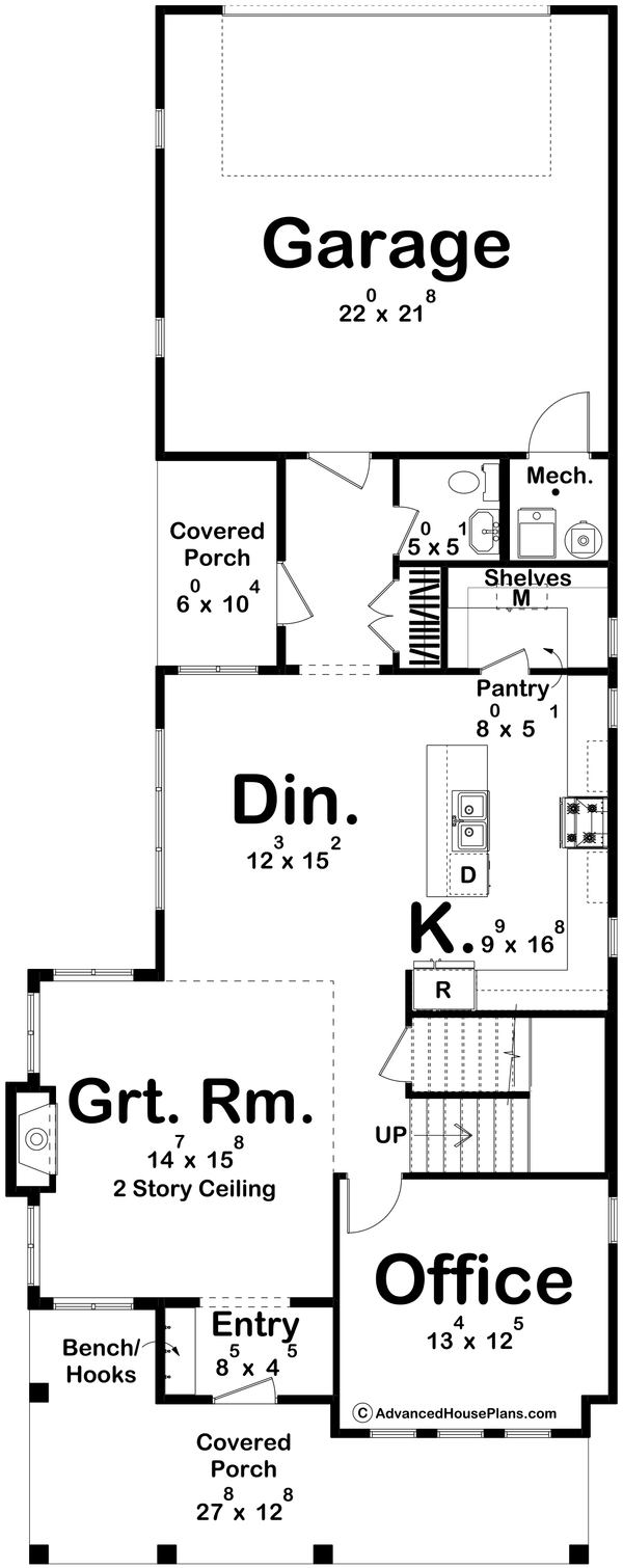 Architectural House Design - Modern Floor Plan - Main Floor Plan #455-341