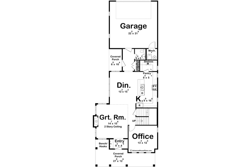 Home Plan - Floor Plan - Main Floor for Modern House Plan #455-341 - 3 bed, 2.5 bath
