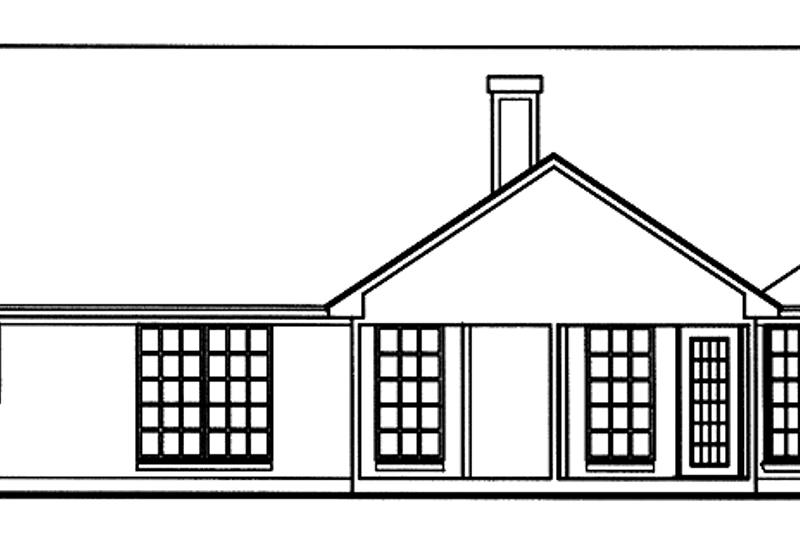 Home Plan - Exterior - Rear Elevation for Country House Plan #42-554 - 3 bed, 2 bath