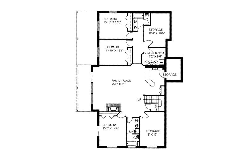 Dream House Plan - Floor Plan - Lower Floor for Ranch House Plan #117-850 - 4 bed, 4 bath