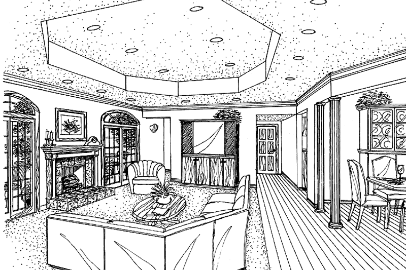 Home Plan - Interior - Family Room for Ranch House Plan #314-200 - 3 bed, 2 bath