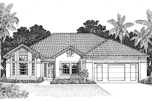 Mediterranean Exterior - Front Elevation Plan #72-954