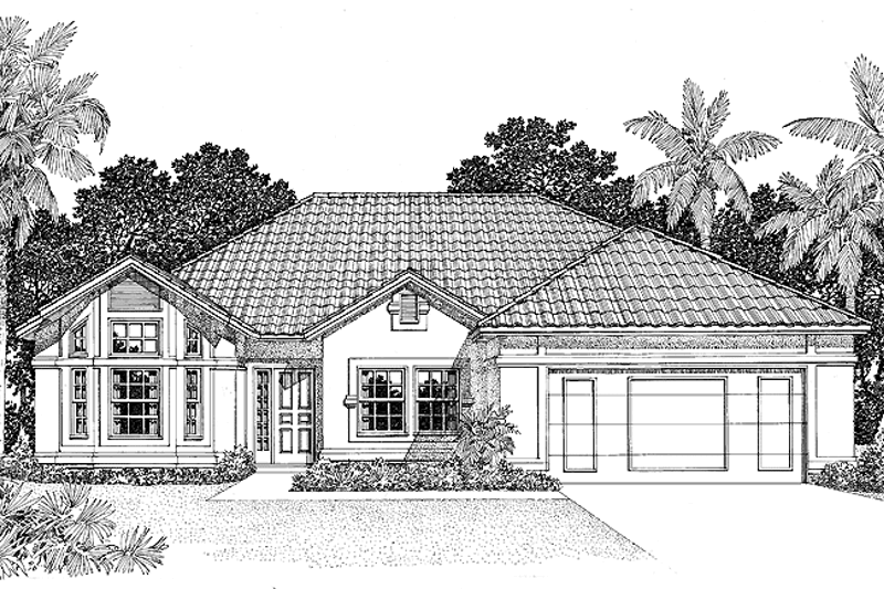 Home Plan - Mediterranean Exterior - Front Elevation Plan #72-954