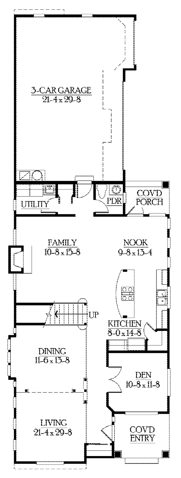 Home Plan - Craftsman Floor Plan - Main Floor Plan #132-385