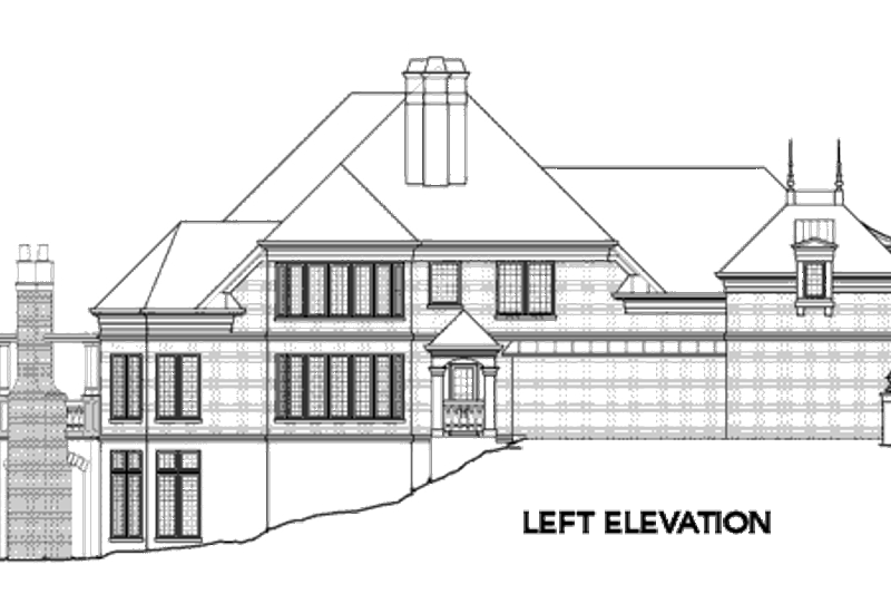 House Blueprint - Exterior - Other Elevation 3 for European House Plan #119-359 - 4 bed, 4.5 bath