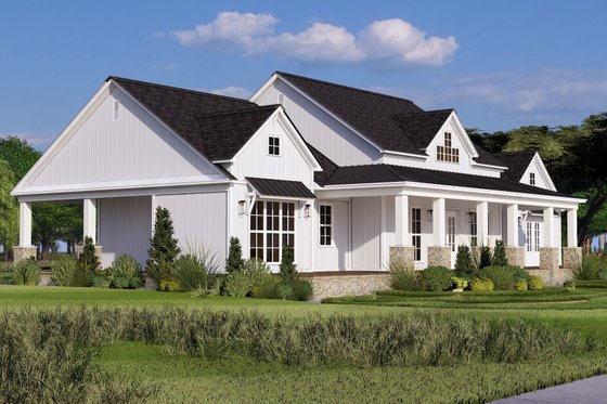Exterior - Front Elevation 4 for Farmhouse House Plan #923-412 - 3 bed, 3.5 bath