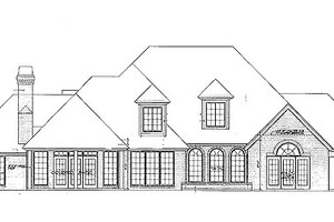 Exterior - Rear Elevation for European House Plan #310-945 - 4 bed, 3.5 bath