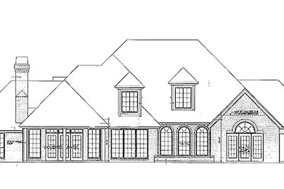 Exterior - Rear Elevation for European House Plan #310-945 - 4 bed, 3.5 bath