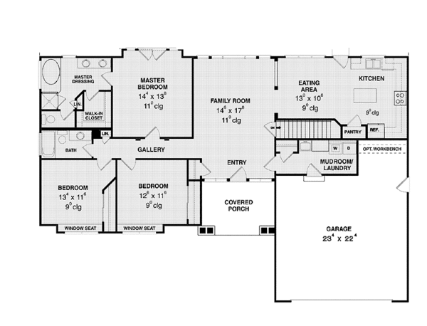 Home Plan - Traditional Floor Plan - Main Floor Plan #942-10