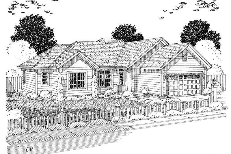 Home Plan - Exterior - Front Elevation 3 for Traditional House Plan #513-2145 - 3 bed, 2 bath
