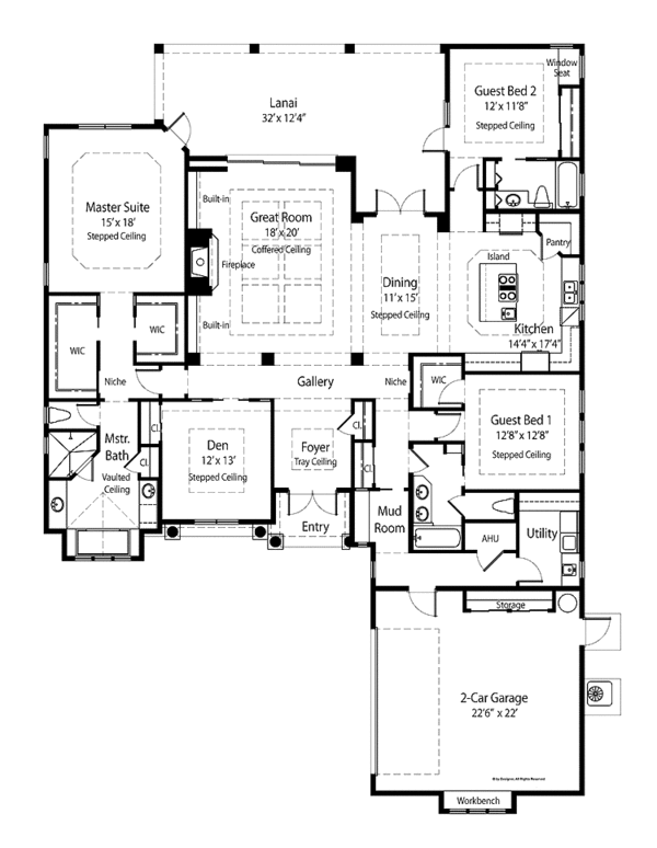 Country Floor Plan - Main Floor Plan #938-47