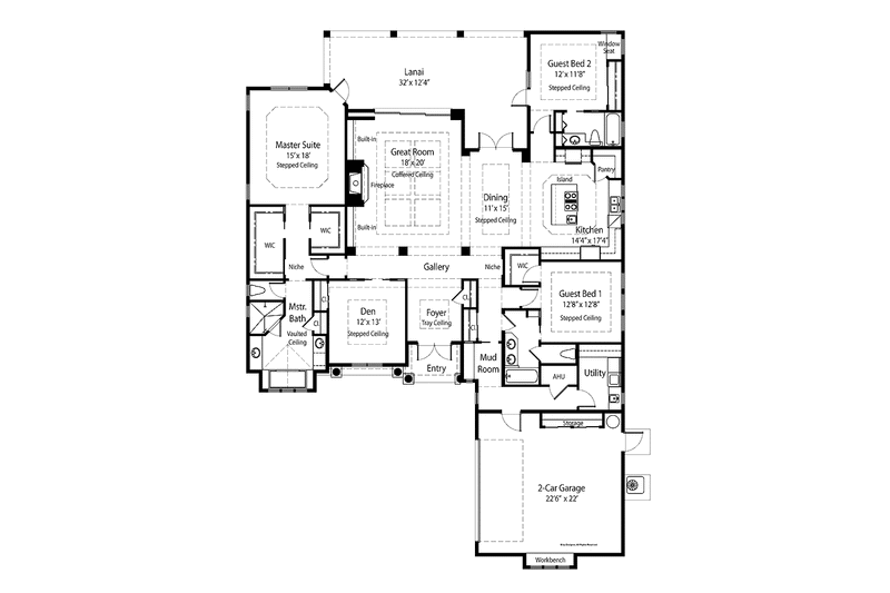 Dream House Plan - Floor Plan - Main Floor for Country House Plan #938-47 - 3 bed, 3 bath