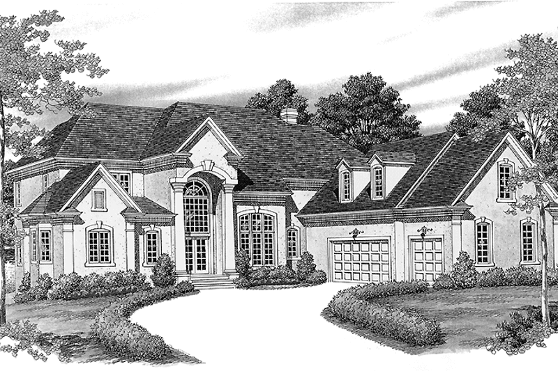 Home Plan - Exterior - Front Elevation 3 for Mediterranean House Plan #453-186 - 4 bed, 3.5 bath
