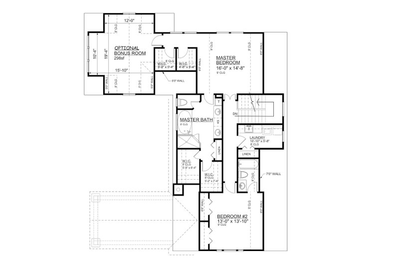Dream House Plan - Floor Plan - Upper Floor for Bungalow House Plan #30-339 - 3 bed, 3.5 bath