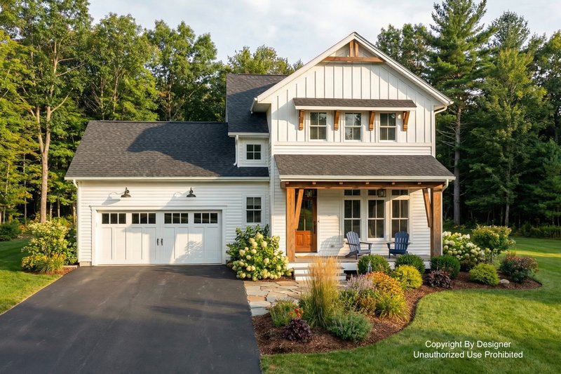 Farmhouse Style House Plan - 3 Beds 2.5 Baths 1776 Sq/Ft Plan #51-1188 Exterior