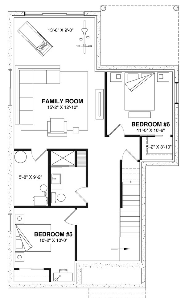 Dream House Plan - Modern Floor Plan - Lower Floor Plan #23-2853