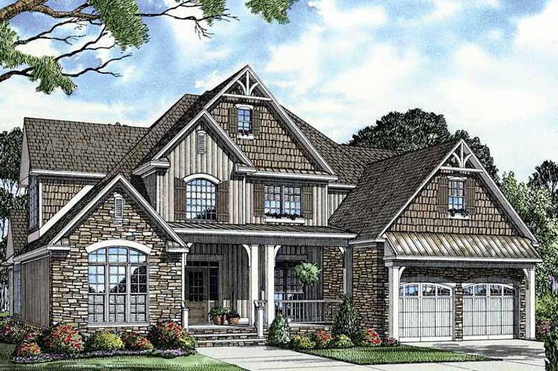 Architectural House Design - Exterior - Front Elevation 3 for Country House Plan #17-2678 - 4 bed, 3 bath