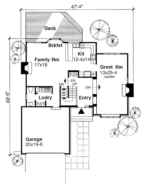 Architectural House Design - Prairie Floor Plan - Main Floor Plan #320-1123