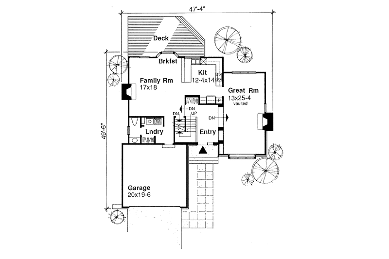Home Plan - Floor Plan - Main Floor for Prairie House Plan #320-1123 - 3 bed, 2.5 bath