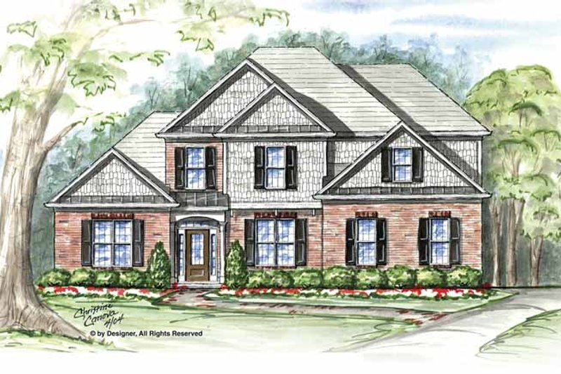 House Blueprint - Craftsman Exterior - Front Elevation Plan #54-306
