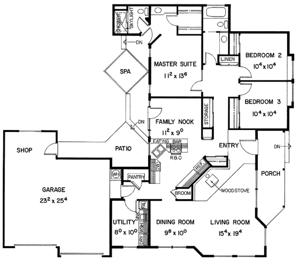 House Design - Country Floor Plan - Main Floor Plan #60-701