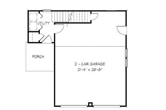 Floor Plan - Main Floor for Country House Plan #410-3577 - 1 bed, 1 bath