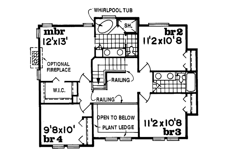 Dream House Plan - Floor Plan - Upper Floor for Country House Plan #47-829 - 4 bed, 2.5 bath