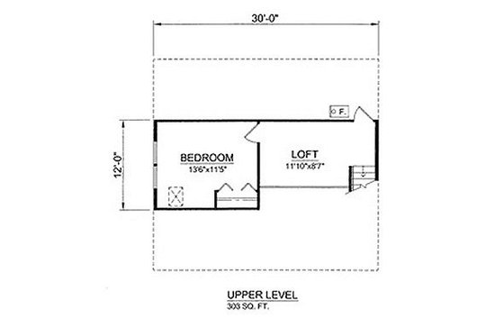 Floor Plan - Upper Floor for Cottage House Plan #116-220 - 3 bed, 2 bath