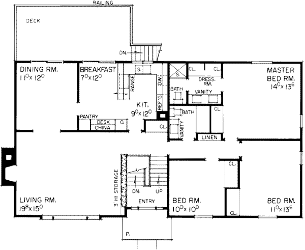 Architectural House Design - Traditional Floor Plan - Main Floor Plan #72-295