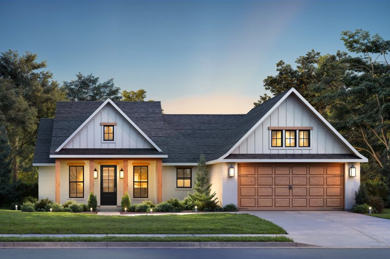 Farmhouse Style House Plan - 3 Beds 2 Baths 1551 Sq/Ft Plan #1074-121