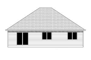 Exterior - Rear Elevation for Ranch House Plan #943-30 - 3 bed, 2 bath