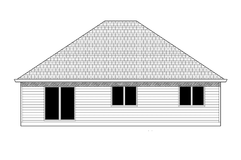 House Design - Exterior - Rear Elevation for Ranch House Plan #943-30 - 3 bed, 2 bath