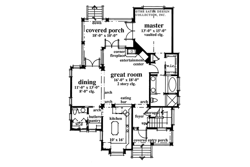 House Design - Floor Plan - Main Floor for Victorian House Plan #930-66 - 3 bed, 2.5 bath
