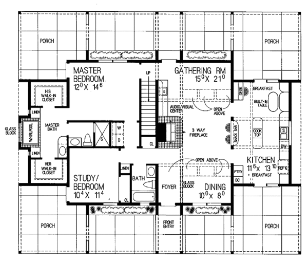 House Plan Design - Country Floor Plan - Main Floor Plan #72-928