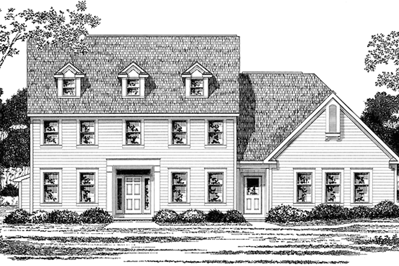 House Blueprint - Colonial Exterior - Front Elevation Plan #328-415