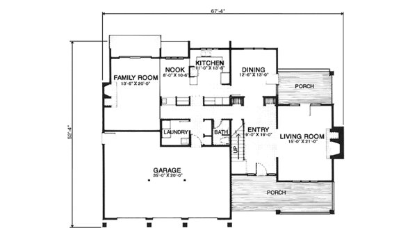 Home Plan - Country Floor Plan - Main Floor Plan #320-1249