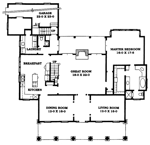 Architectural House Design - Classical Floor Plan - Main Floor Plan #1014-63