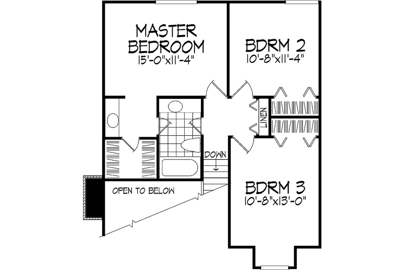Home Plan - Floor Plan - Upper Floor for Contemporary House Plan #320-700 - 3 bed, 1.5 bath