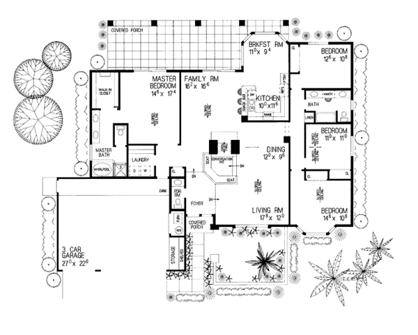 House Plan Design - Prairie Floor Plan - Main Floor Plan #72-922