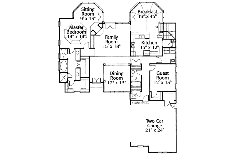 Home Plan - Floor Plan - Main Floor for European House Plan #429-274 - 4 bed, 3 bath