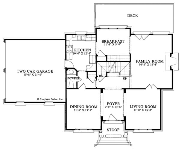 Architectural House Design - Colonial Floor Plan - Main Floor Plan #429-110