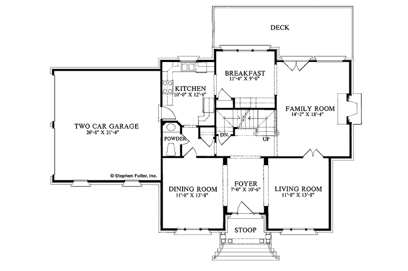 Home Plan - Floor Plan - Main Floor for Colonial House Plan #429-110 - 3 bed, 2.5 bath