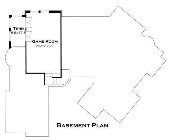 House Design - European Floor Plan - Lower Floor Plan #120-177