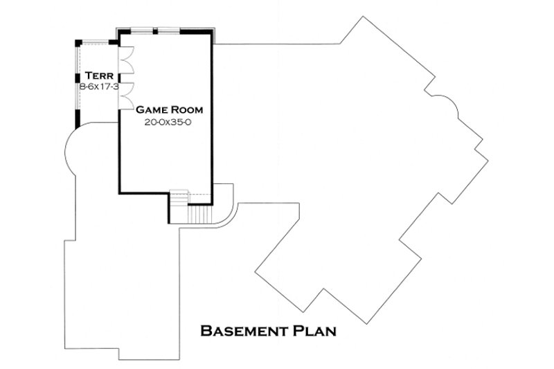 Home Plan - Floor Plan - Lower Floor for European House Plan #120-177 - 4 bed, 4.5 bath