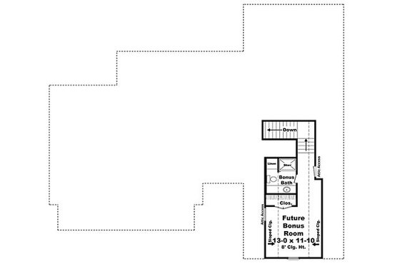 Floor Plan - Upper Floor for Craftsman House Plan #21-292 - 3 bed, 2.5 bath
