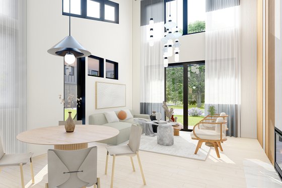 Interior - Family Room for Contemporary House Plan #124-1371 - 2 bed, 2 bath