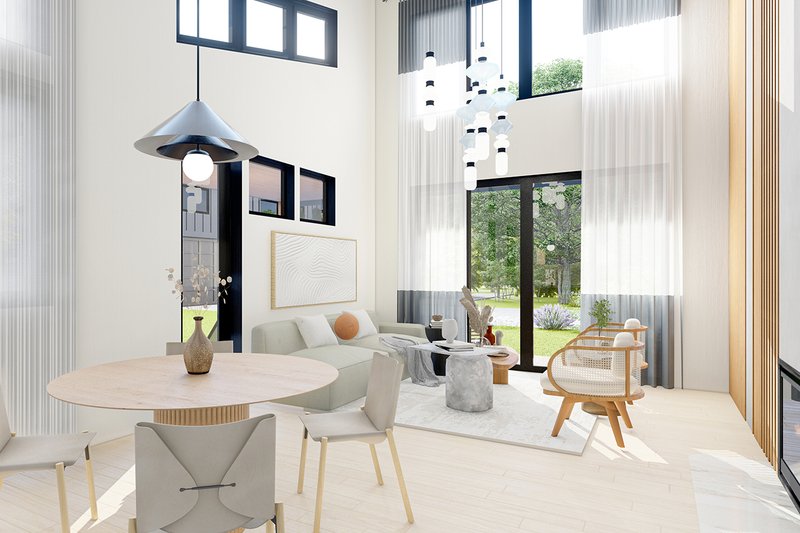 House Design - Interior - Family Room for Contemporary House Plan #124-1371 - 2 bed, 2 bath
